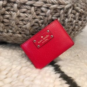 🖤 Kate Spade Leather Card Holder - Red